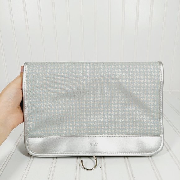Dior Handbags - Parfums Christian Dior Silver Makeup Cosmetic Zipper Pockets Small Hand Bag 0160